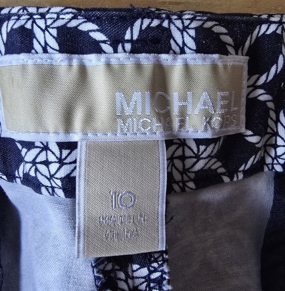 Michael Kors Blue Patterned Capri Pants Size 10 (CAP20) - Picture 13 of 13